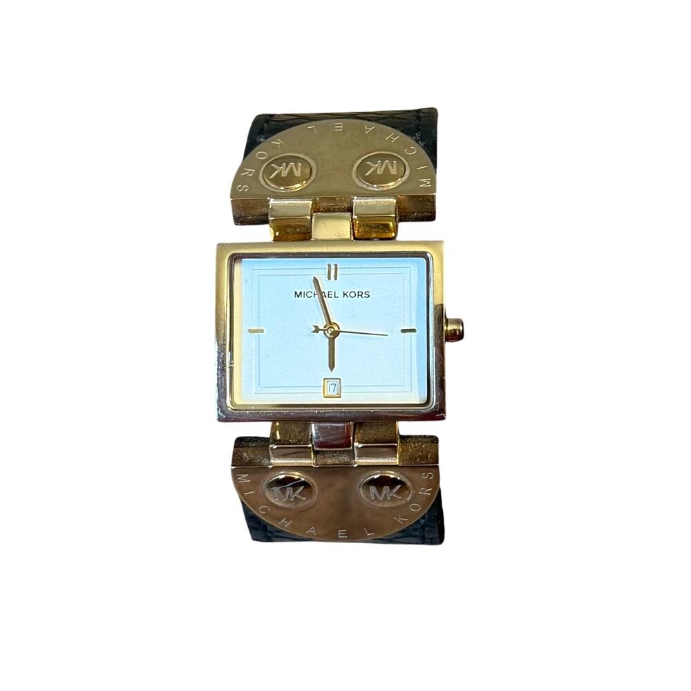 Michael Kors Watch MK2113 Gold Tone Stainless Steel Analog Square Face Women's